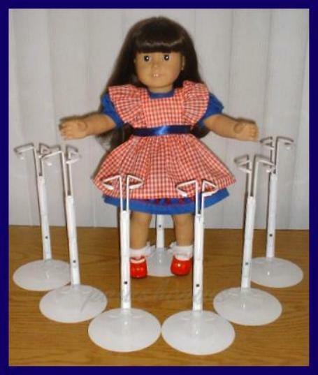 6 White Kaiser 2601 Doll Stands For 18" American Girl Magic Attic Anne Estelle
