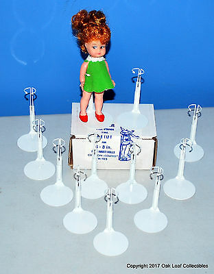 12 Kaiser #1101 Doll Stands, White, For 6-7" Tall Like Dawn, Other Small Dolls.