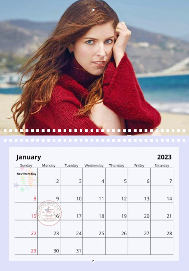 Anna Kendrick 2023 Wall Calendar