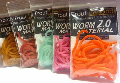 TroutLegend Worm 2.0 Material San Juan Squirmy Wormies 9 Colors Fly Tying