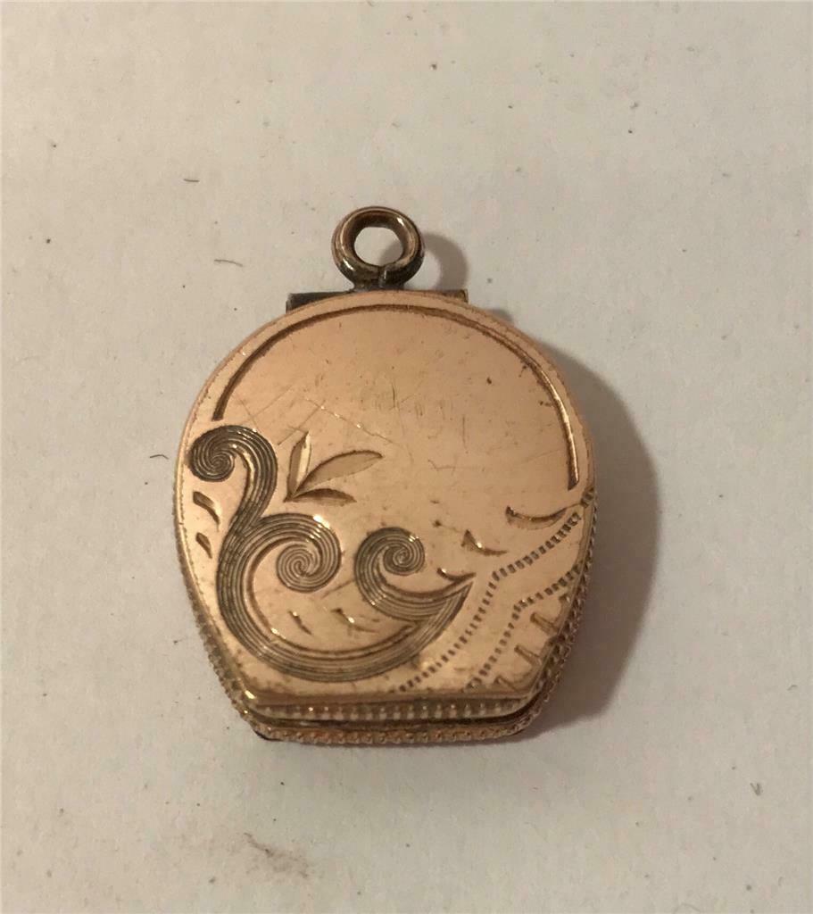 Victorian Gold Filled Locket Fob/pendant Horseshoe Shape 1890s