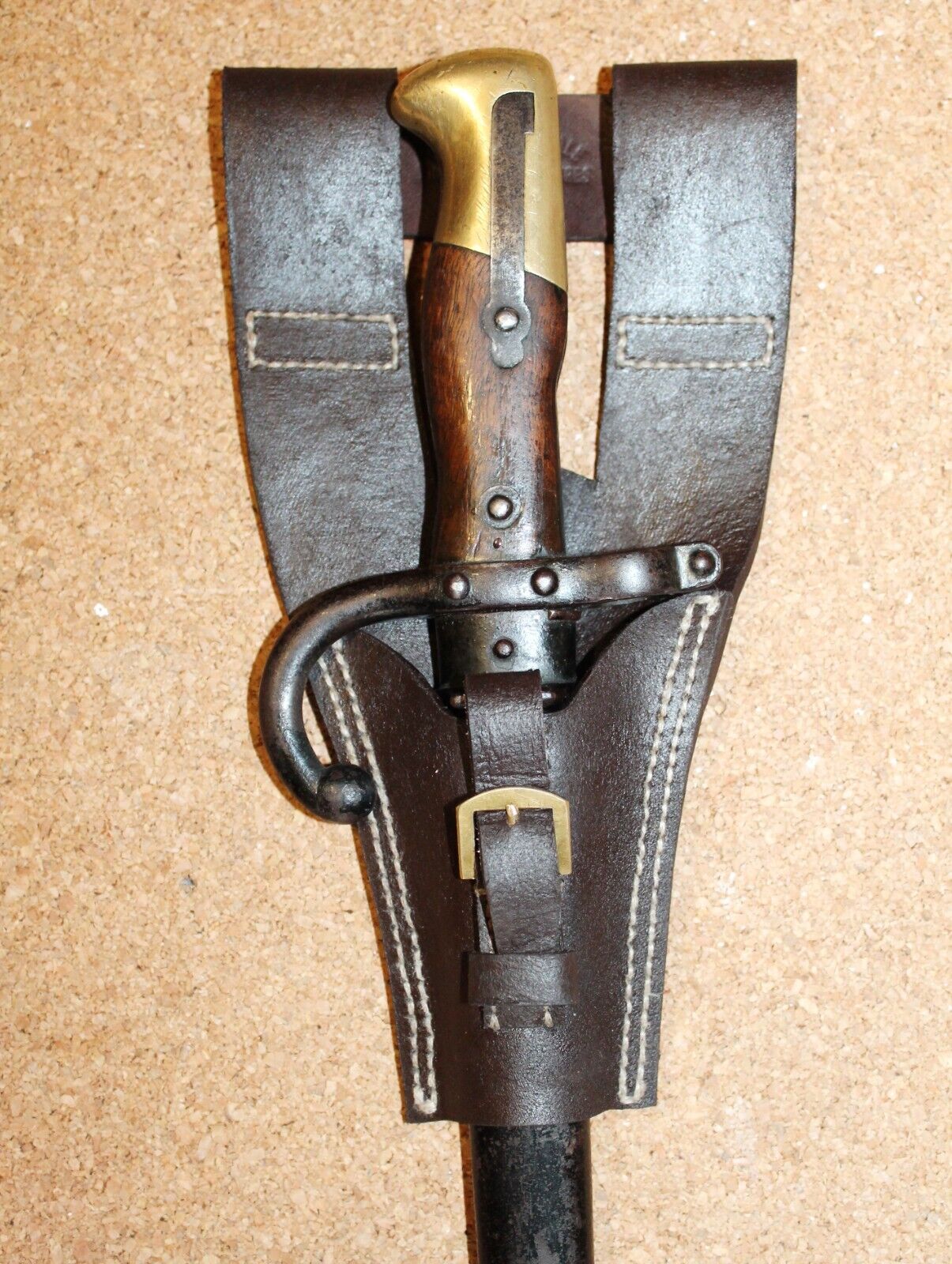 Wwi French Gras 1874 Rifle Leather Bayo Carry Frog