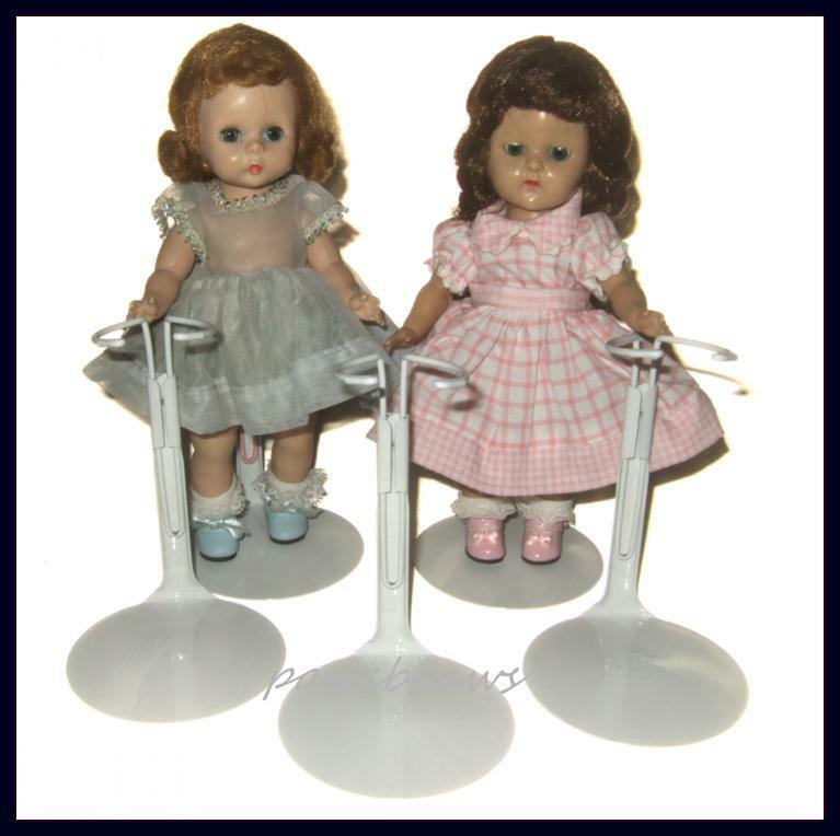 3 White Kaiser Doll Stands For 8" Madame Alexander Ginny Riley