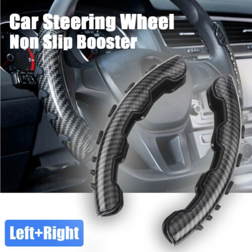 2x Carbon Fiber Universal Car Steering Wheel Booster Cover Non-Slip Accessories