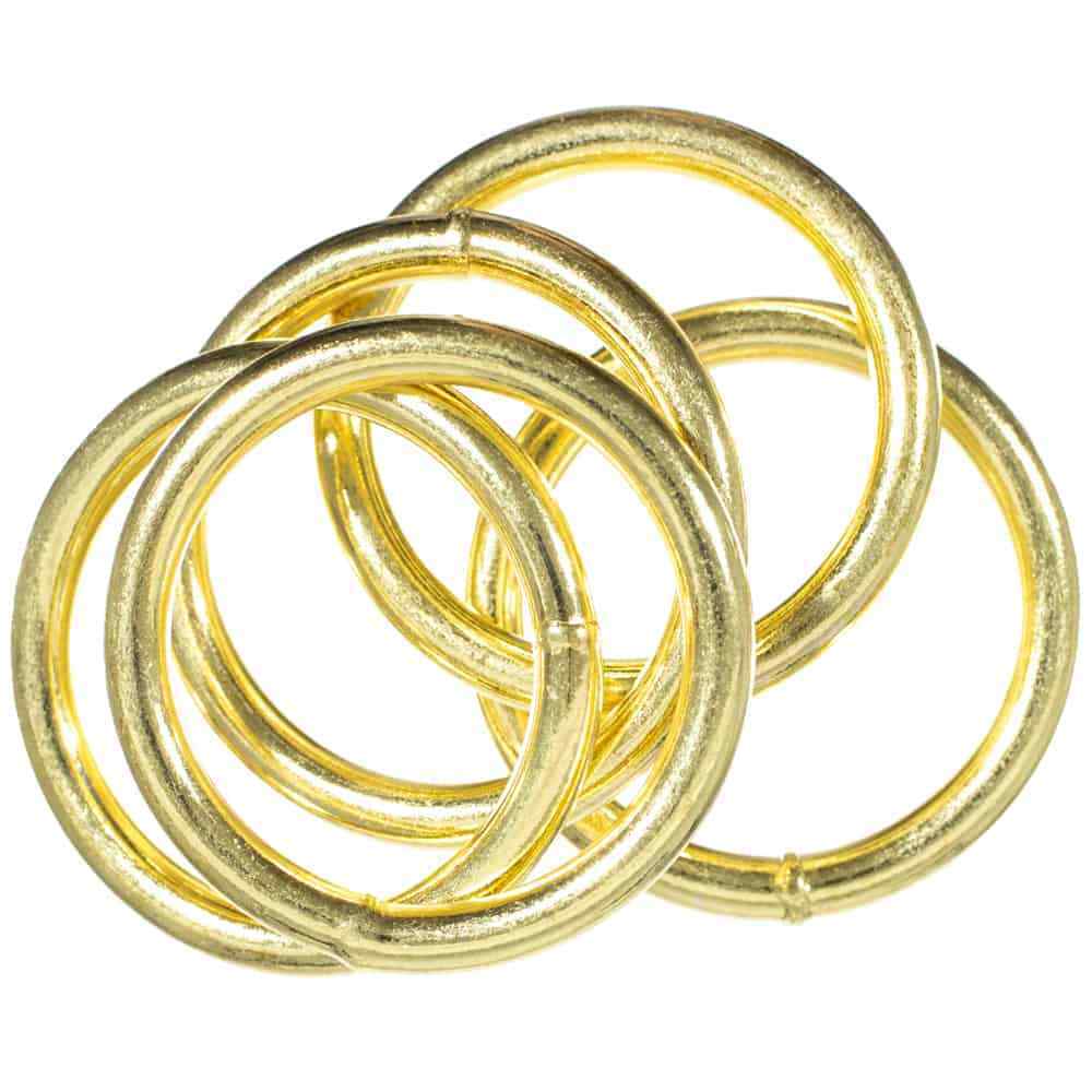 Welded Brass Plated O-Rings - Great for Crafting, Jewelry, & More - Craft County