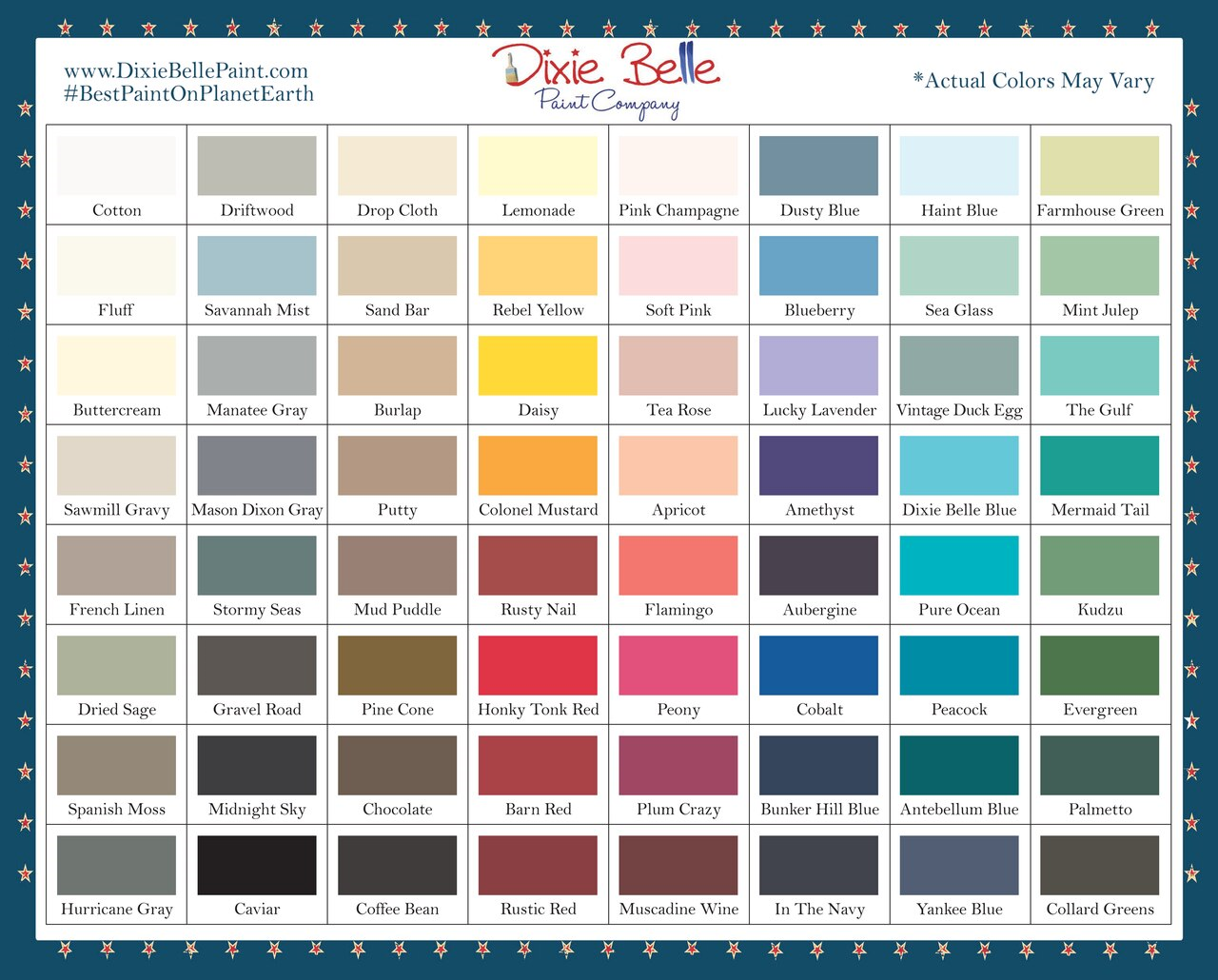 Dixie Belle Chalk Mineral Paint-69 Colors-8,16 & 32oz.-free Ship Orders Over $35