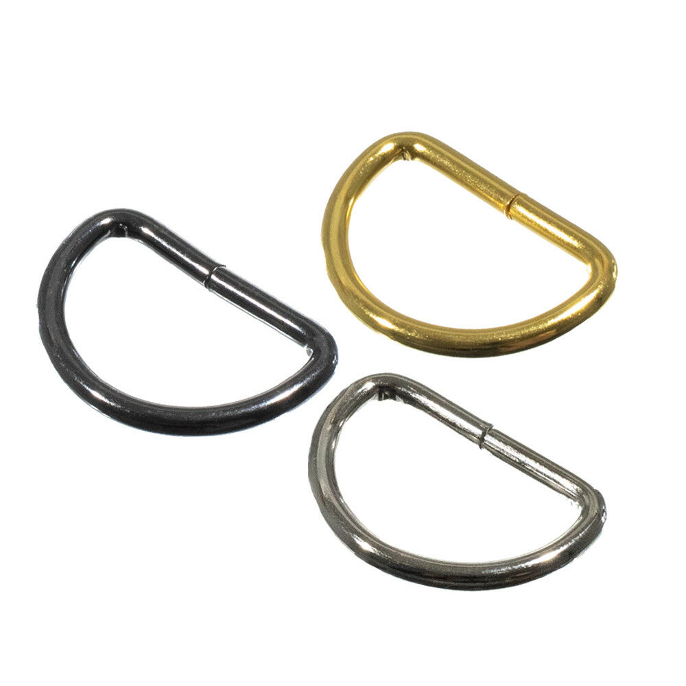 20 Pack Metal Non-Welded D-Rings for Belts, Bags, Lanyards & Leather Crafts