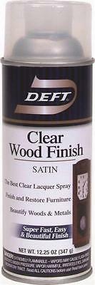 New Deft 017-13 12 Oz Spray Satin Lacquer Clear Wood Finish Sealer 7976293