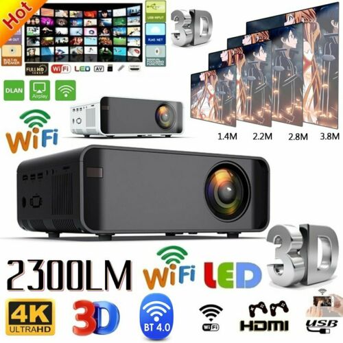 23000lm Led Smart Home Theater Projector 4k Wifi Bt 1080p Hd 3d Home Video Usa