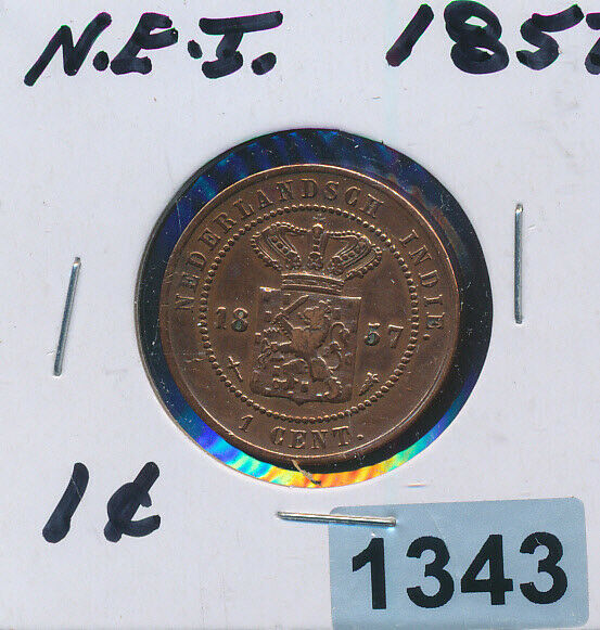 NETHERLANDS EAST INDIES -  1 CENT - 1857 #1343