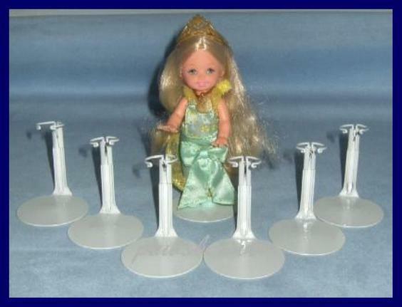 6 White KAISER Doll Stands for Barbie's Sister KELLY Kids Club