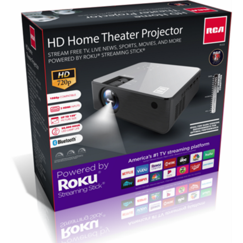 RCA Roku Smart Home Theater Projector 720p 16:9 w/ Roku Stick RPJ133