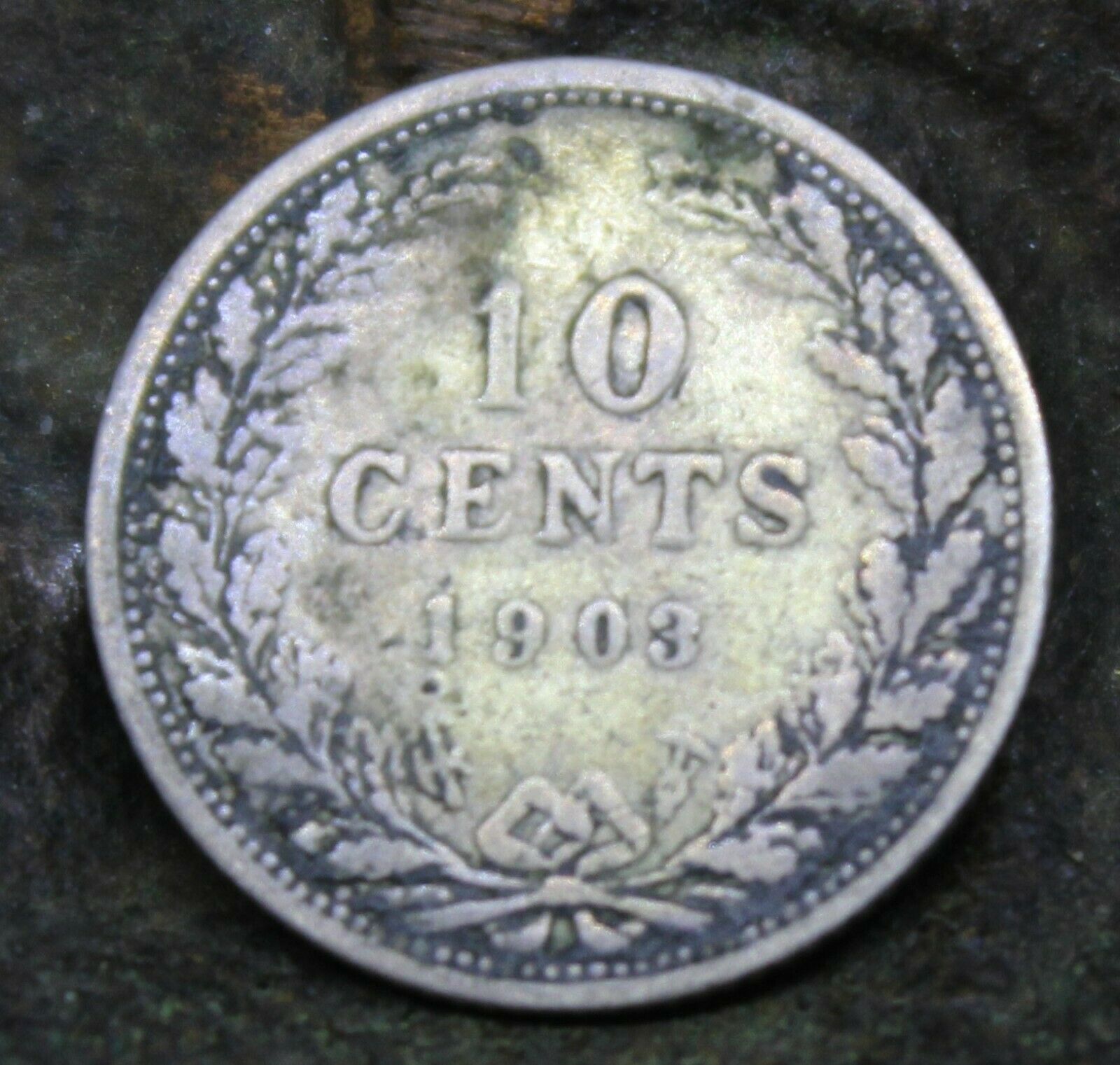 1903 Netherlands 10 Cent Silver