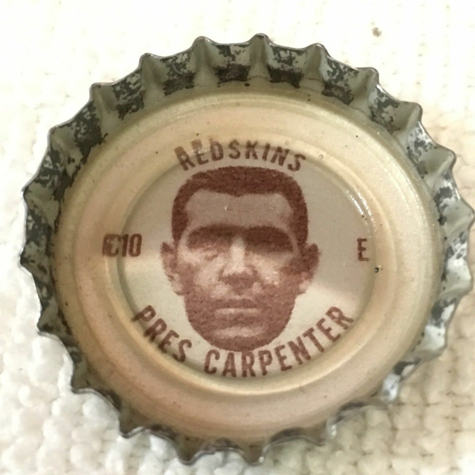 1960s Coca Cola Pres Carpenter C10 Nfl Washington Redskins Bottle Cap Coke