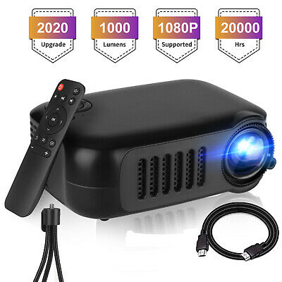 1080p Full Hd Portable Led Mini Projector Home Theater Cinema W/hdmi Av Usb Port
